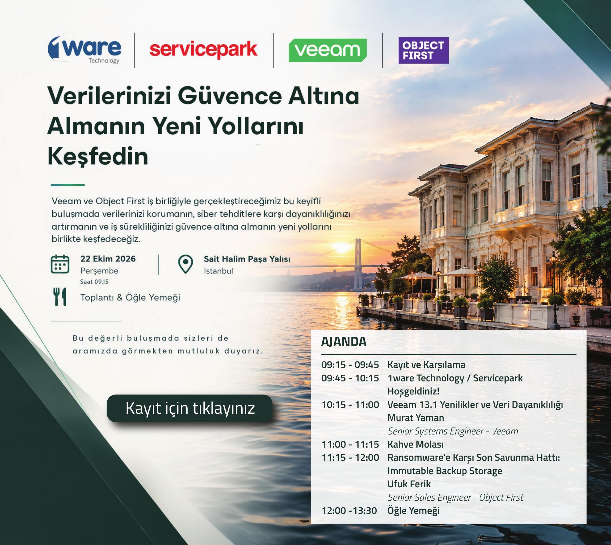 1ware İstanbul etkinlik davetiyesi ve programı